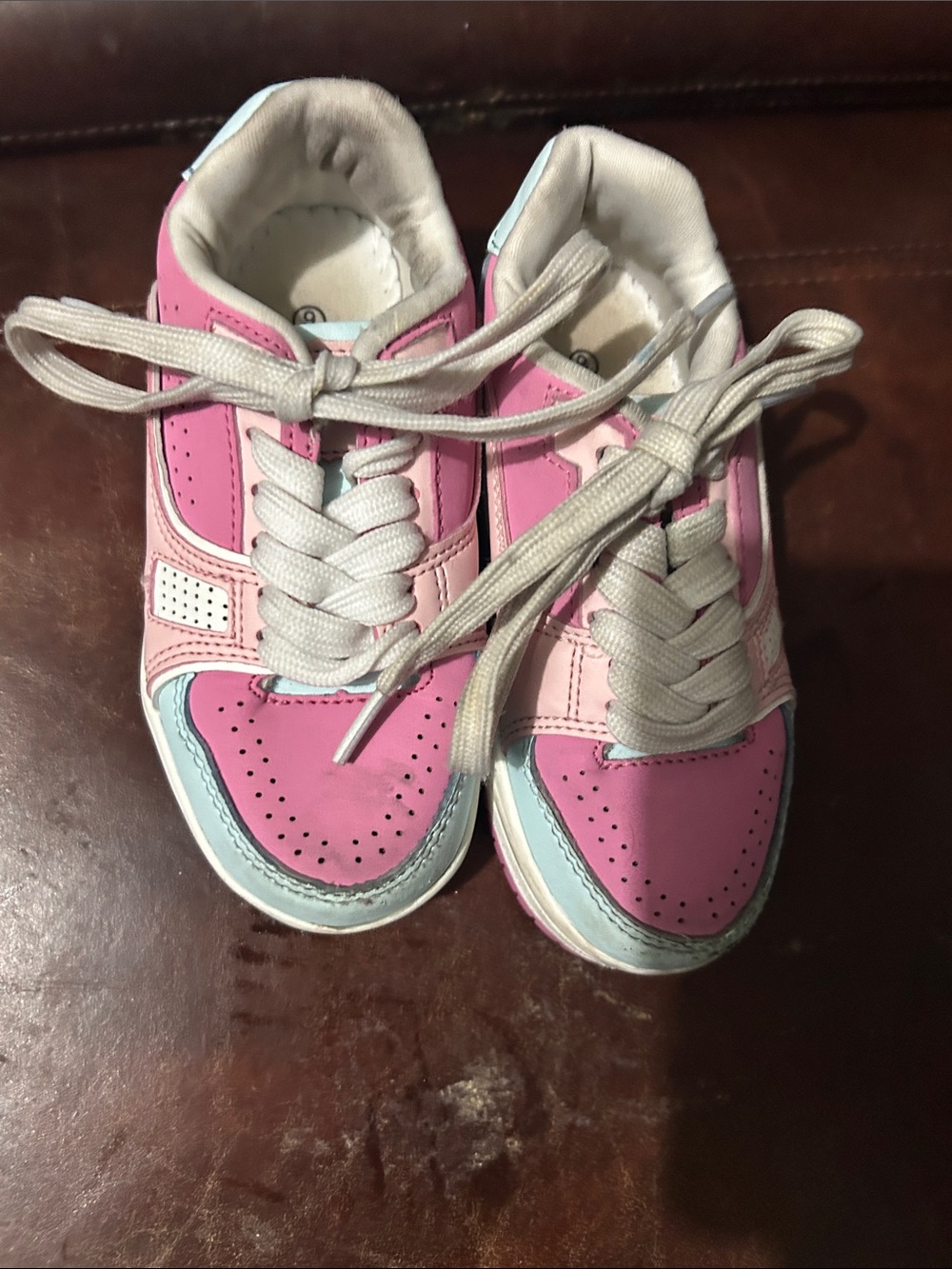 Link Kids Pink and Light Blue Sneakers - Casual Lace-Up Shoes